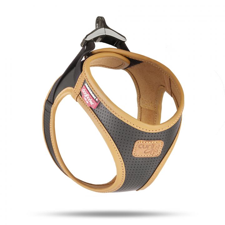 Curli Apple Leather Dog Harness in Black – Eco-Friendly and Comfortable