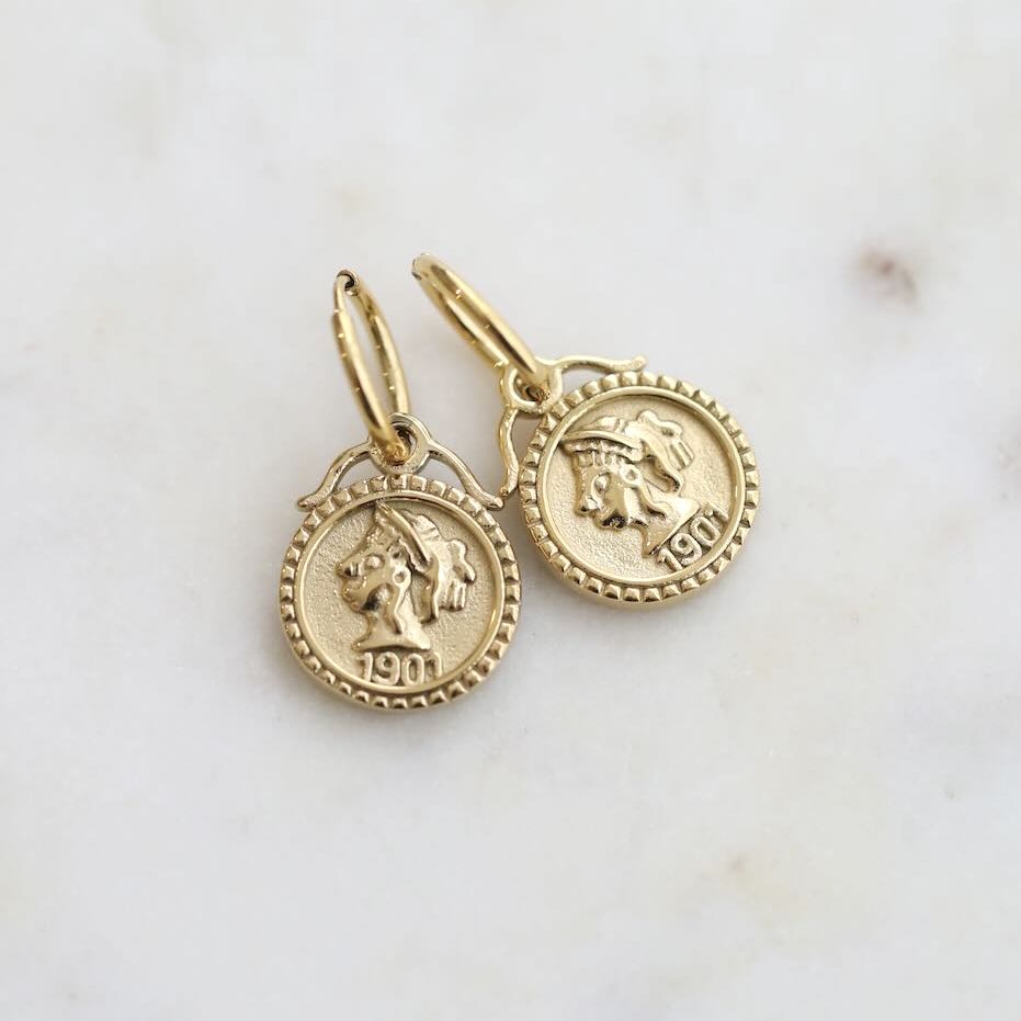 1901 Coin Earrings by Mrs V – Historical Elegance and Prosperity