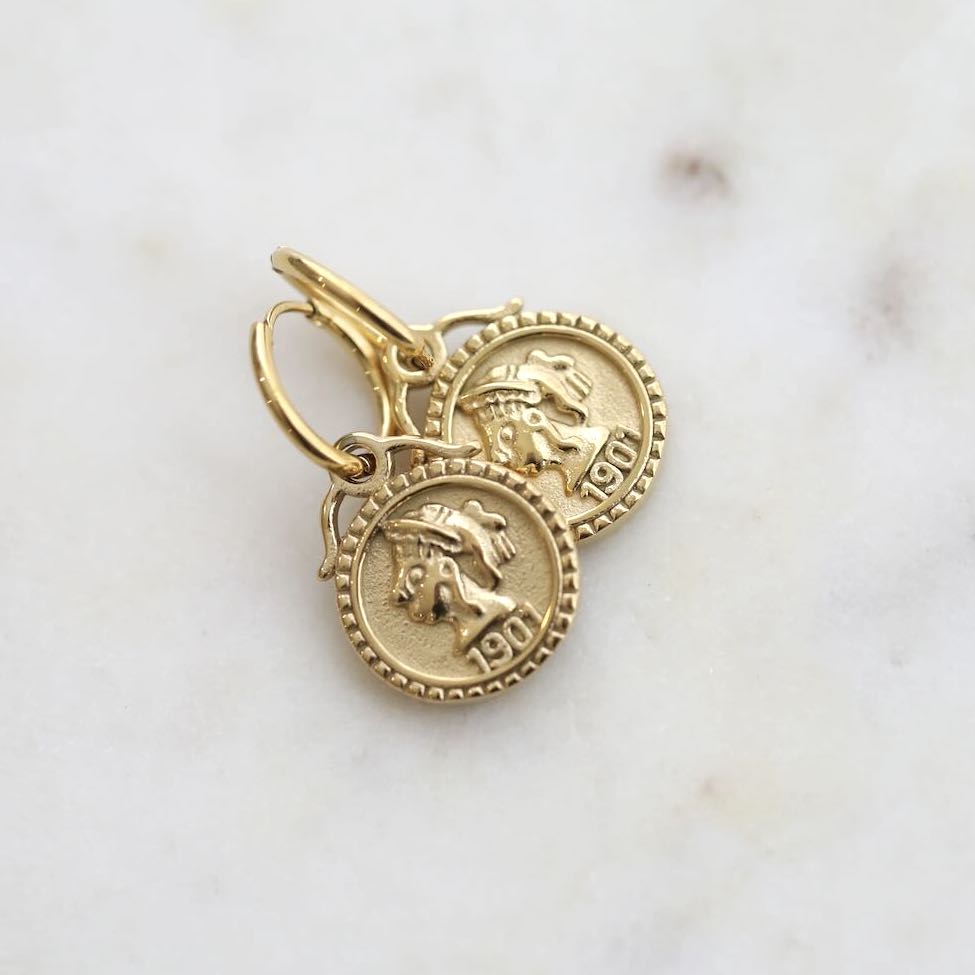 Elegant 1901 Coin Dangle Earrings by Mrs V