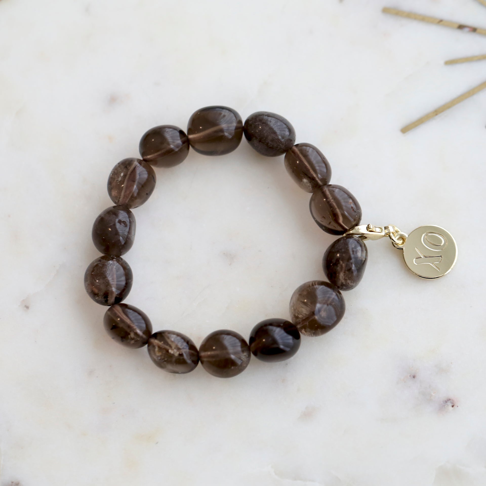 Smoky Quartz Crystal Nugget Bracelet