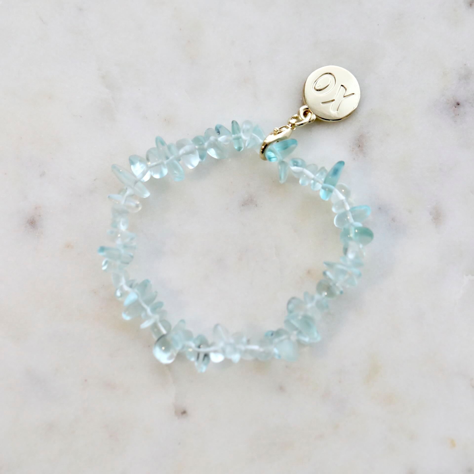 I AM BALANCED Aqua Obsidian Chip Crystal Bracelet by Mrs V – Protective and Calming Jewellery