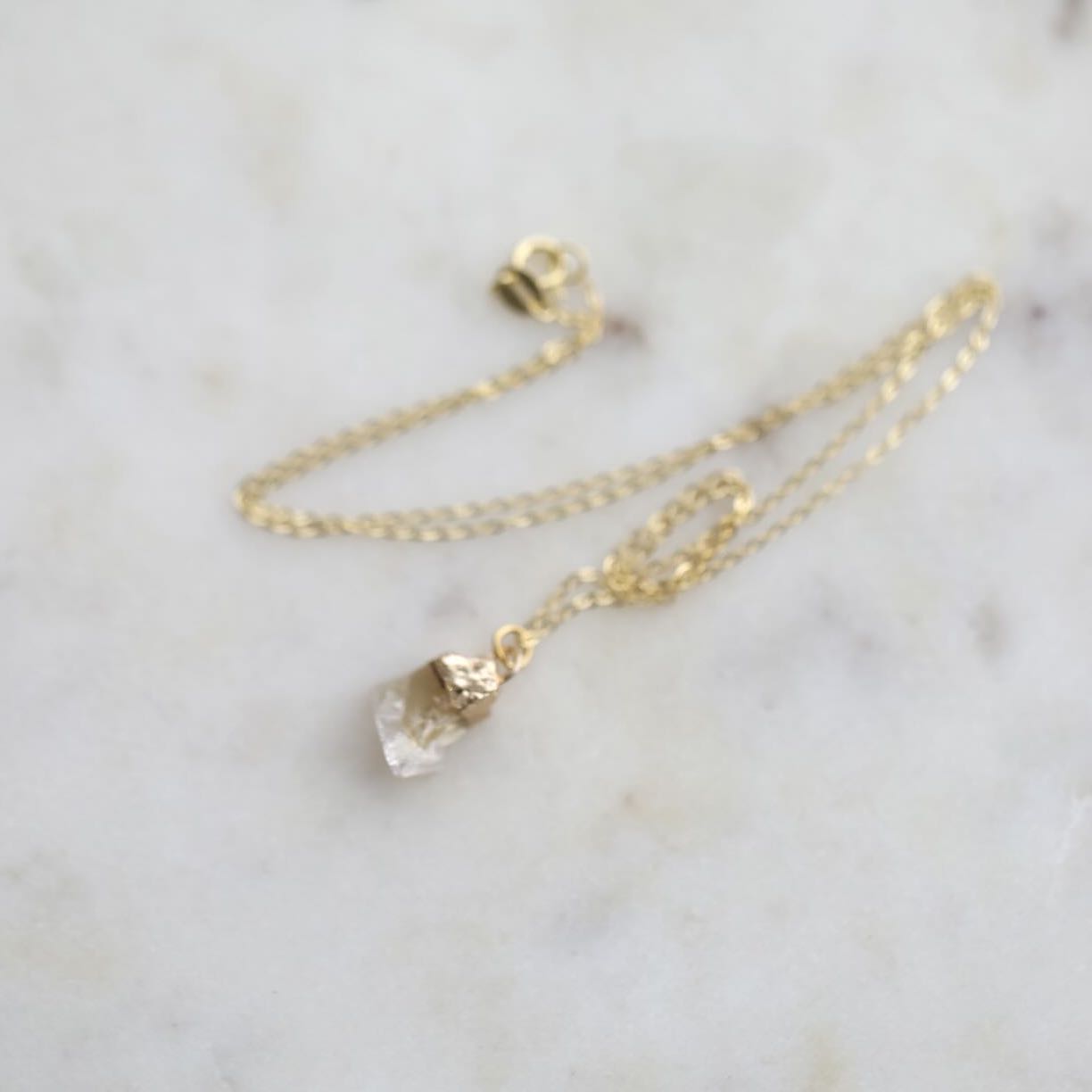 Elegant Citrine Birthstone Necklace with Gold Chain by Mrs V