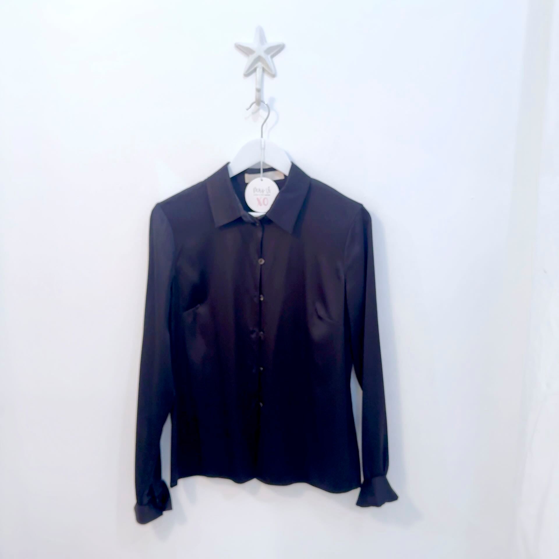 Black Long-Sleeve Button Down Shirt by Dion Lee