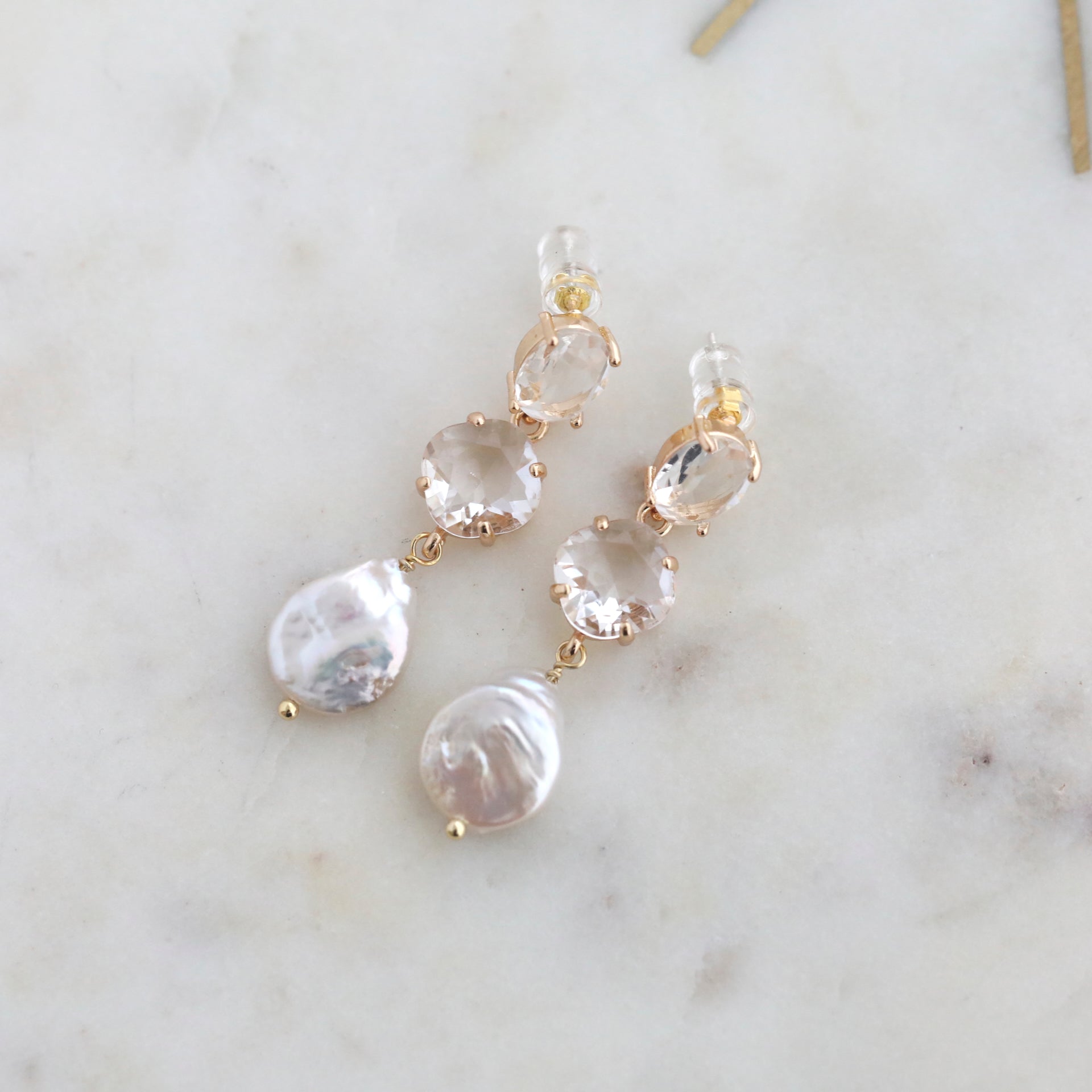 Freshwater Pearl Trio Drop Earrings