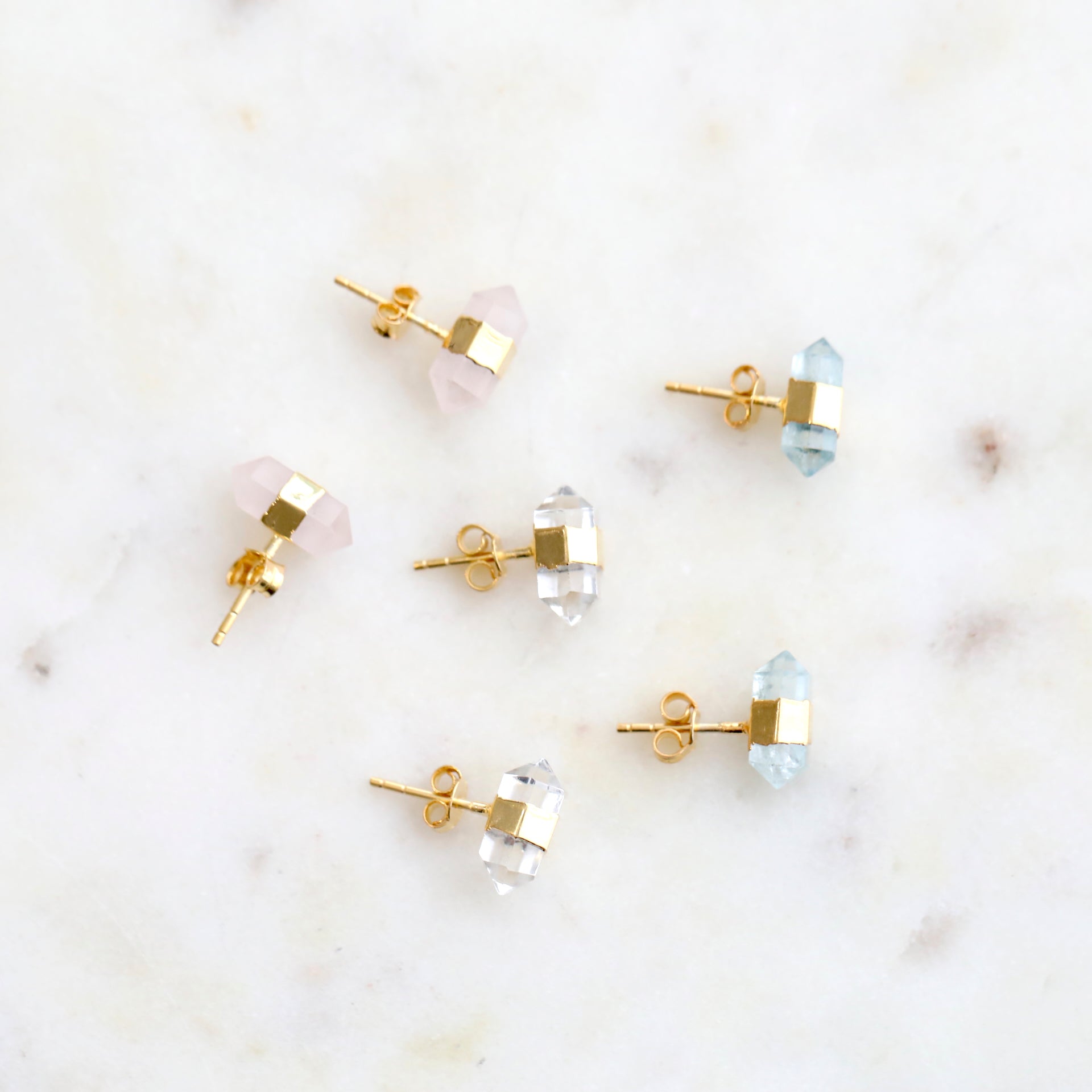 Crystal Quartz Stud Earrings