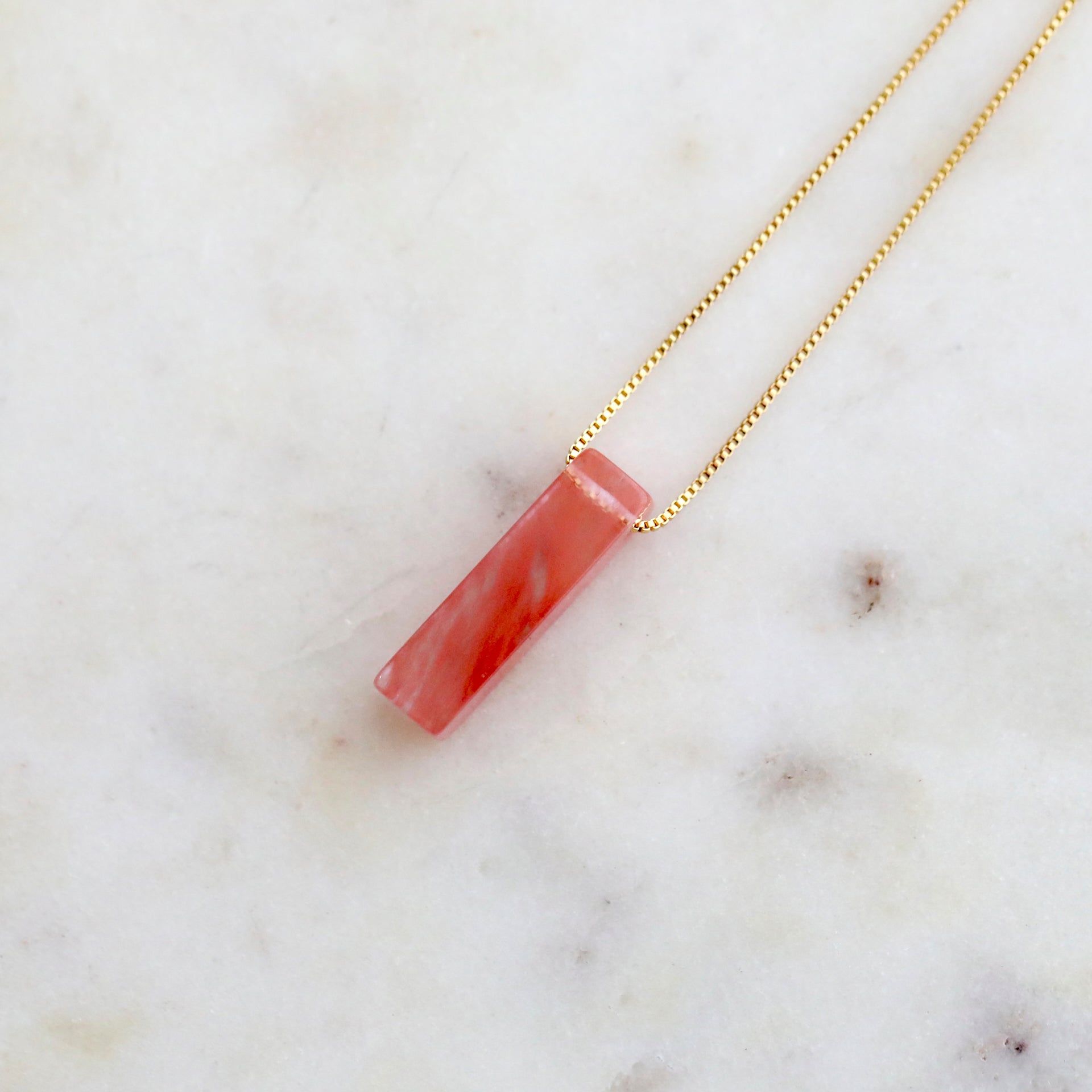 Crystal Bar with 18K Gold Necklaces