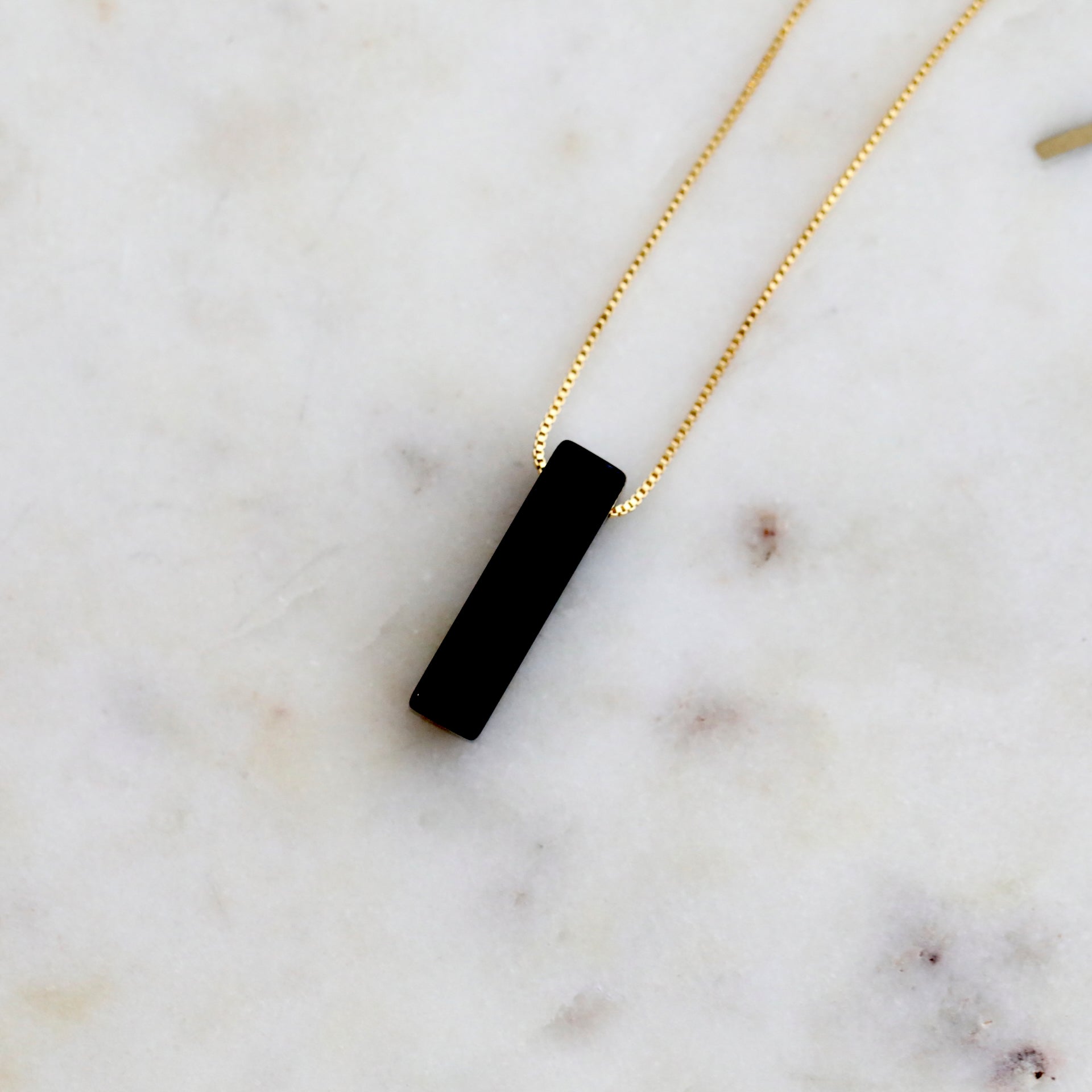 Crystal Bar with 18K Gold Necklaces