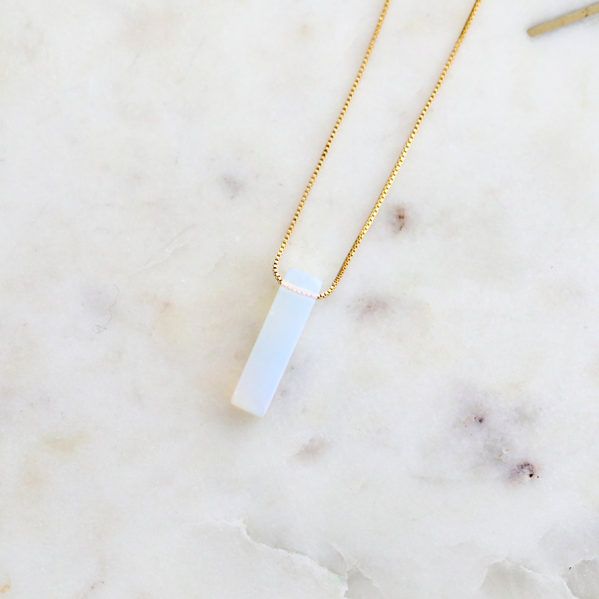 Crystal Bar with 18K Gold Necklaces