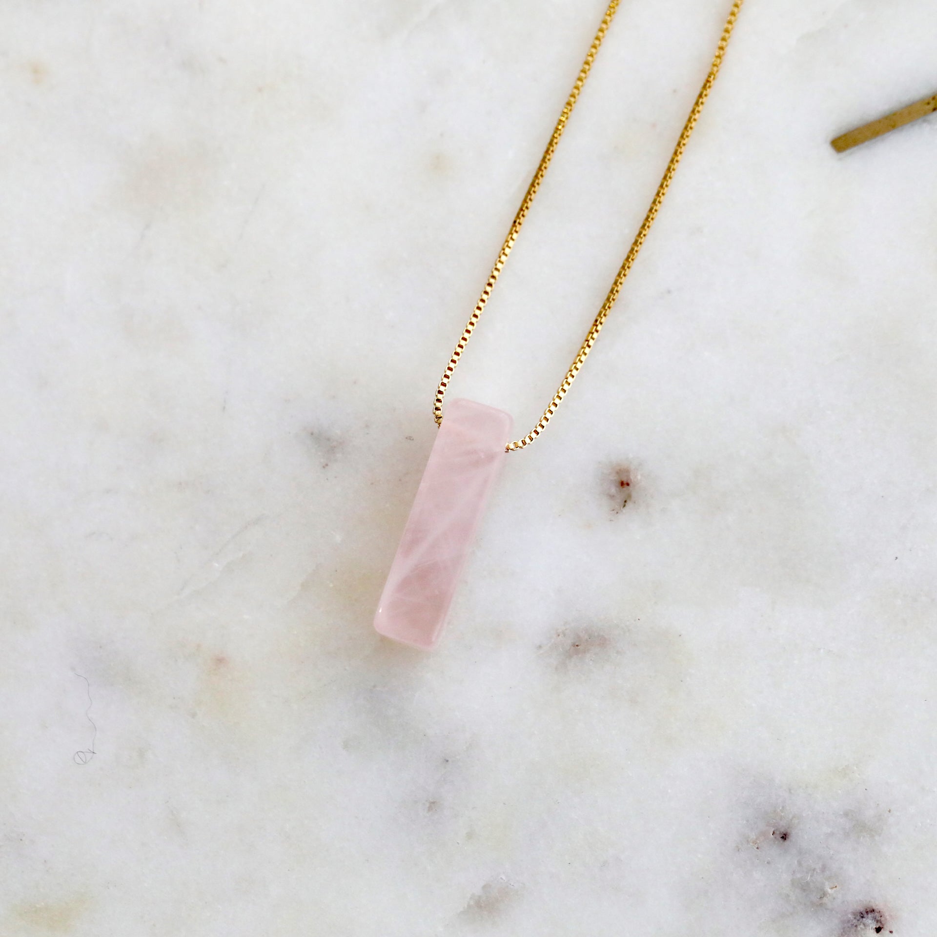 Crystal Bar with 18K Gold Necklaces