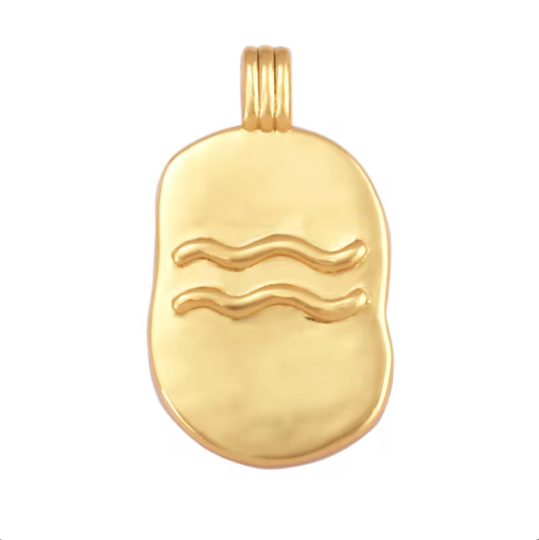 Aquarius Zodiac Gold Pendant by Mrs V – Innovative and Independent Design