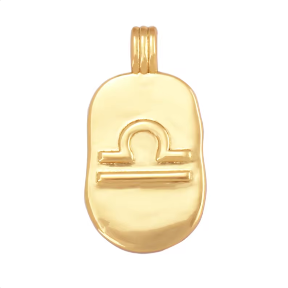 Libra Zodiac Gold Pendant by Mrs V – Balanced and Harmonious Design