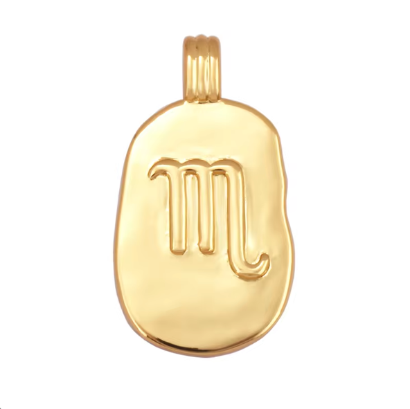 Scorpio Zodiac Gold Pendant by Mrs V – Intense and Transformative Symbol