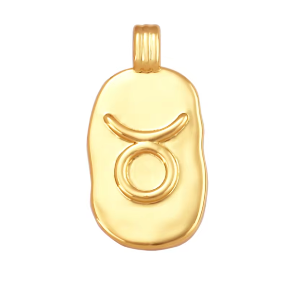 Taurus Zodiac Gold Pendant by Mrs V – Grounded and Reliable Symbol