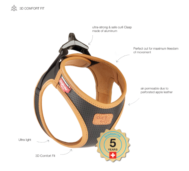 Curli Apple Leather Dog Harness by Mrs V – Eco-Friendly and Durable