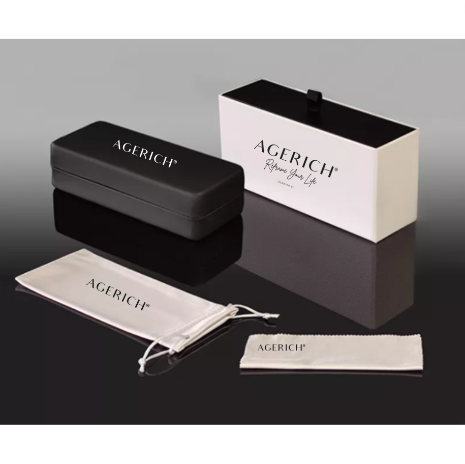 Mrs V Eyewear 'Diamond' - Black and White Draw-Opening Packing Glasses Box