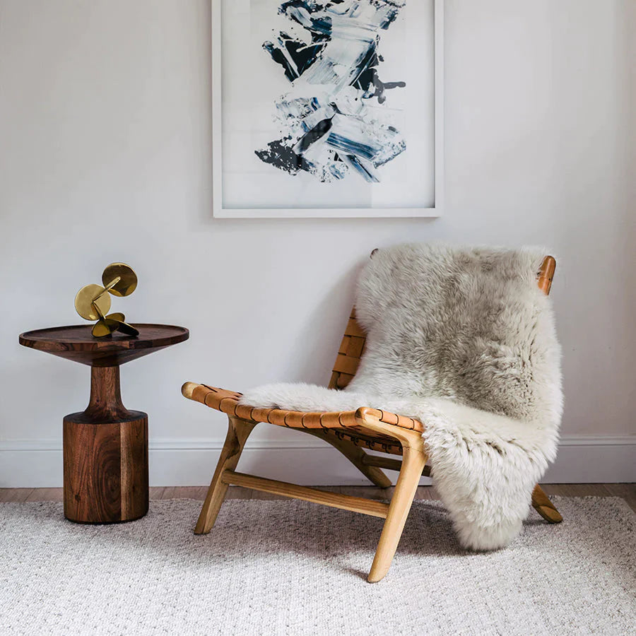 Ethically Sourced Linen Sheepskin Rug for Cozy Living Spaces by Mrs V