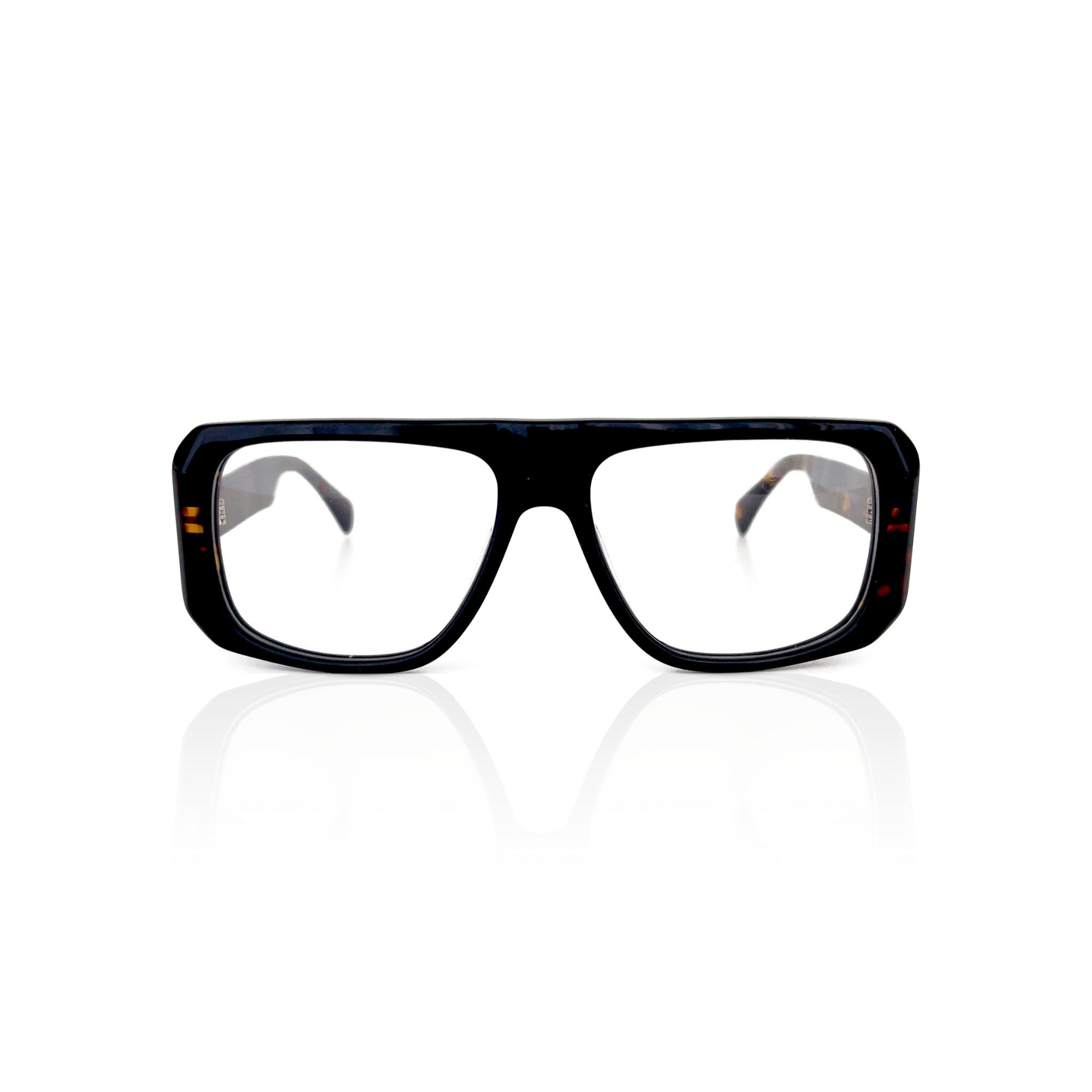 Mrs V Eyewear 'The Otto' - Retro Handmade Acetate Optical Glasses with Stainless Steel Finish